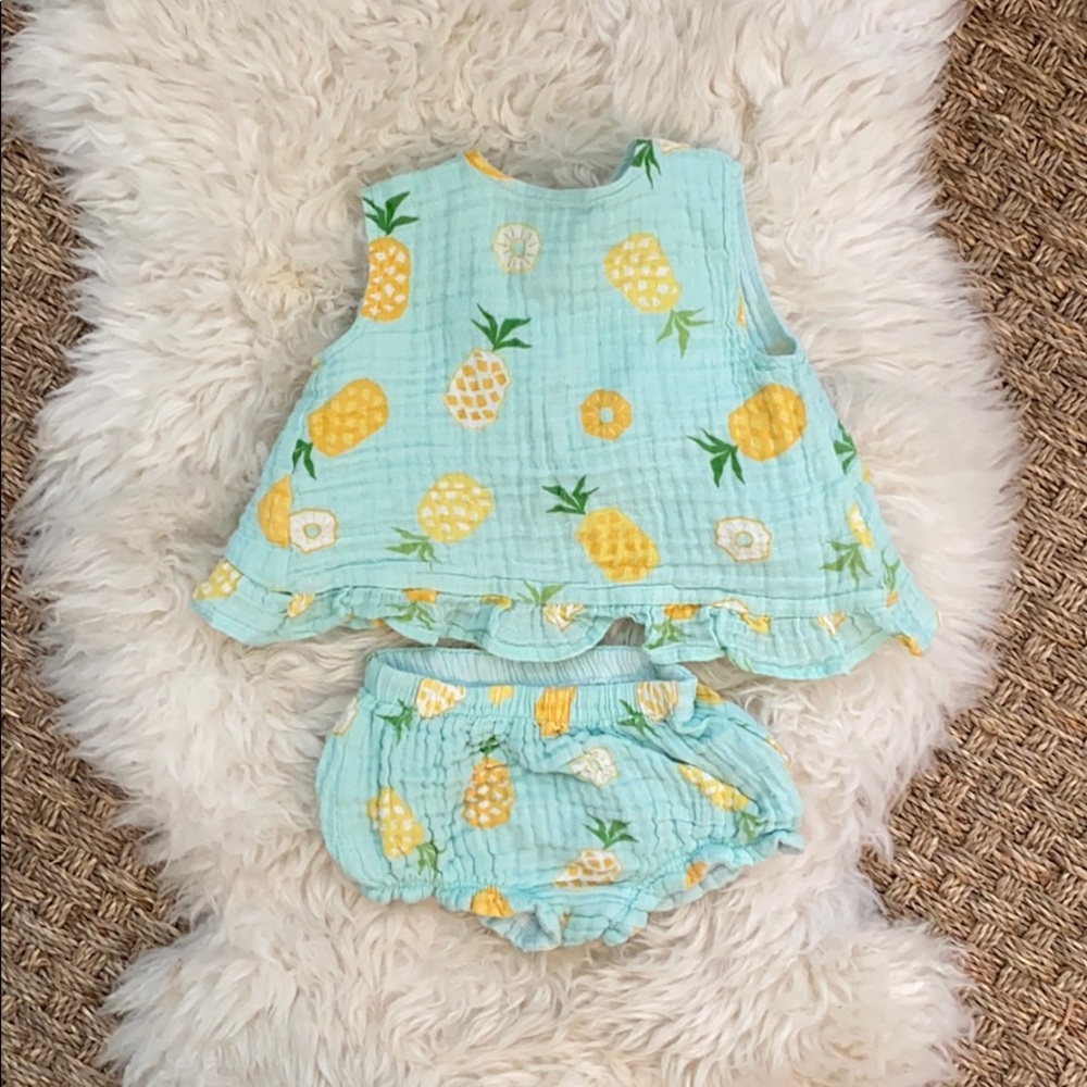 Pineapple swing back top and diaper cover